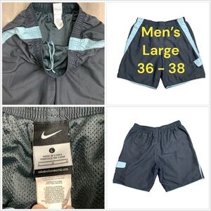 Men's Nike Large 36 - 38 Trunks Swimwear Shorts Grey Gray Blue Hybrid Quick Dry